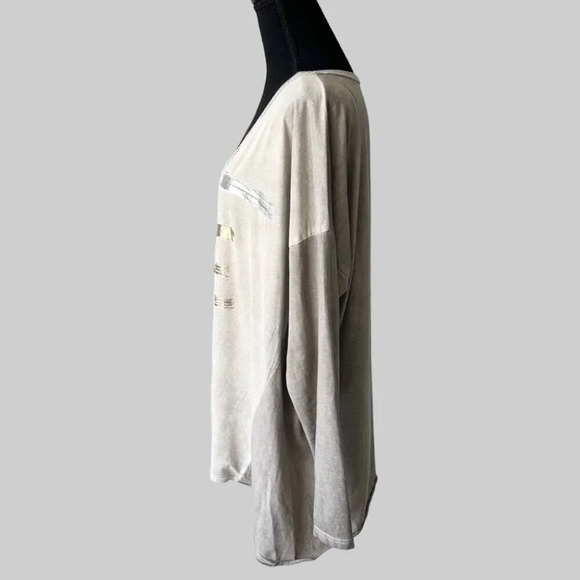 Made In Italy U80257 Faux Suede Acid Dye Long Sleeve - Picture 2 of 13